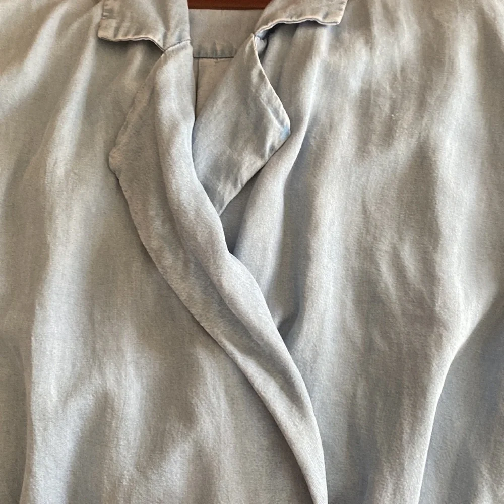 J. Jill Soft Blue Tencel Chambray Romper Sz S